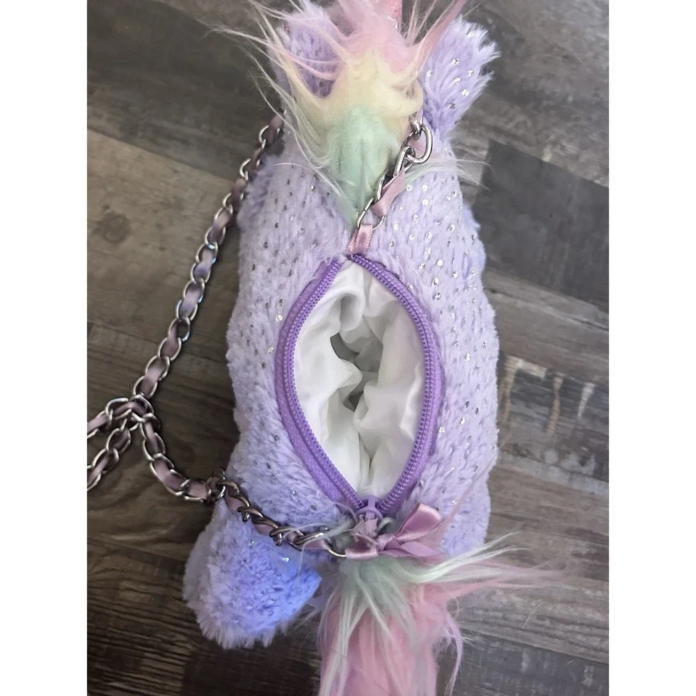 Toby Enterprises II Corp Girls Purple Pink Unicorn Mini Shoulder Bag Zip Chain